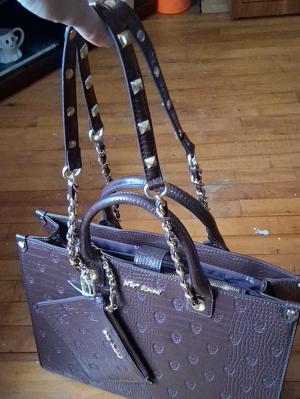 NWT Betsey Johnson Brown Skull Bag